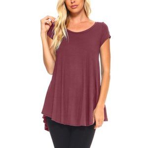 Isaac Liev Women's Flowy Short-Sleeve Tunic Top